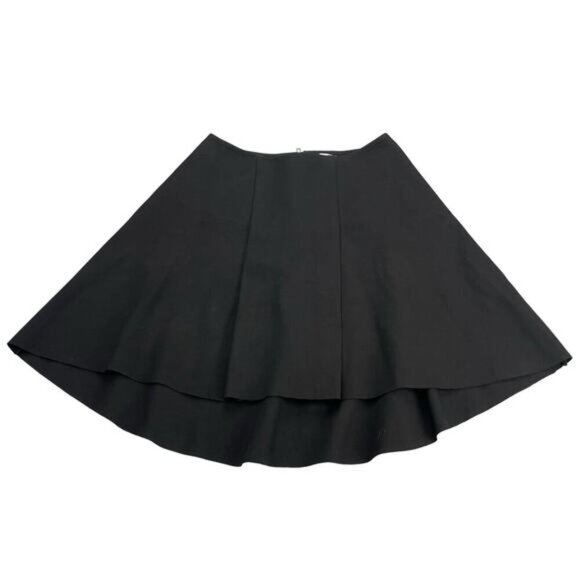 PARKER High Low Pleated A-Line Skirt Sz XS Black - Picture 3 of 5